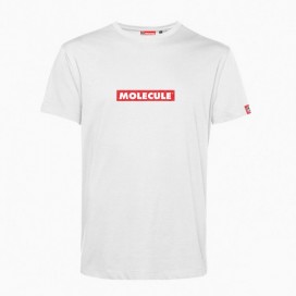 Unisex Short Sleeves T-shirt MOLECULE® 43045 Red Label Print Organic Cotton 150 Gsm Regular Fit White