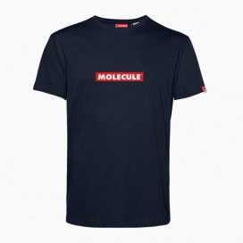 Unisex Short Sleeves T-shirt MOLECULE® 43045 Red Label Print Organic Cotton 150 Gsm Regular Fit Navy