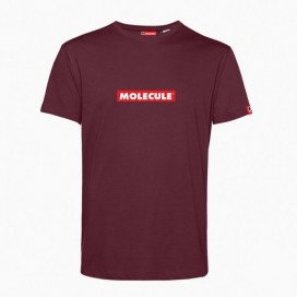 Unisex Short Sleeves T-shirt MOLECULE® 43045 Red Label Print Organic Cotton 150 Gsm Regular Fit Bordeaux