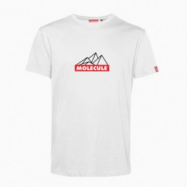 Unisex Short Sleeves T-shirt MOLECULE® 43045 Mountain Print Organic Cotton 150 Gsm Regular Fit White
