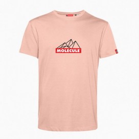 Unisex Short Sleeves T-shirt MOLECULE® 43045 Mountain Print Organic Cotton 150 Gsm Regular Fit Soft Rose