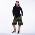 Women Cargo Shorts MOLECULE® 55001-9 Rip Stop Zipper Regular Fit 21" Length Camo Green