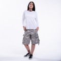 Women Cargo Shorts MOLECULE® 55001-9 Rip Stop Zipper Regular Fit 21" Length Digital Grey