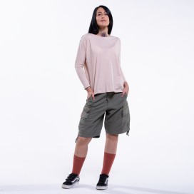 Women Cargo Shorts MOLECULE® 55001 Rip Stop Zipper Regular Fit Khaki