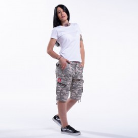 Women Cargo Shorts MOLECULE® 55002-9 Rip Stop Regular Fit 21" Length Grey