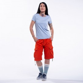 Women Cargo Shorts MOLECULE® 550029 Shortcuts Rip Stop One Pocket Slim Fit Orange