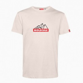 Unisex Short Sleeves T-shirt MOLECULE® 43045 Mountain Print Organic Cotton 150 Gsm Regular Fit Vintage White