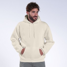 Pullover Fluffy Hoodie MLC 00043 Cotton Blend 320 Gsm Regular Fit Off White