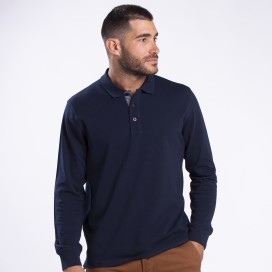 Long Sleeve T-Shirt 2202 Pique Knit Polo Cotton 190 Gsm Regular Fit Navy