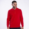 Unisex Long Sleeves T-Shirt 2202 Pique Knit Polo Cotton 190 Gsm Regular Fit Red