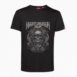 T-Shirt MLC NIGHTSTALKER Skull 145 Gsm Cotton Regular Fit Black