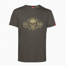 Unisex Short Sleeves T-shirt MOLECULE® 1100 Skullheads II Print Cotton 150 Gsm Regular Fit Khaki