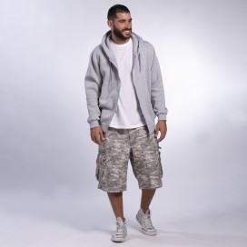 Cargo Shorts MOLECULE® 45020 Canvas Zipper Loose Fit Digital Grey