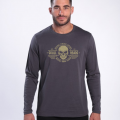 Unisex Long Sleeves T-Shirt 1105 SKULLHEADS II Print Cotton 190 Gsm Regular Fit Dark Grey