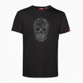 Unisex Short Sleeves T-shirt MOLECULE® 1100 Skullheads ΙV - Low Poly Print Cotton 150 Gsm Regular Fit Black