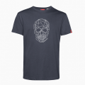 Unisex Short Sleeves T-shirt MOLECULE® 1100 Skullheads ΙV - Low Poly Print Cotton 150 Gsm Regular Fit Dark Grey