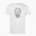 Unisex Short Sleeves T-shirt MOLECULE® 1100 Skullheads ΙV - Low Poly Print Cotton 150 Gsm Regular Fit White