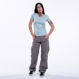 Women Cargo Pants MOLECULE® 45041 Jungle Canvas Slim Fit Grey