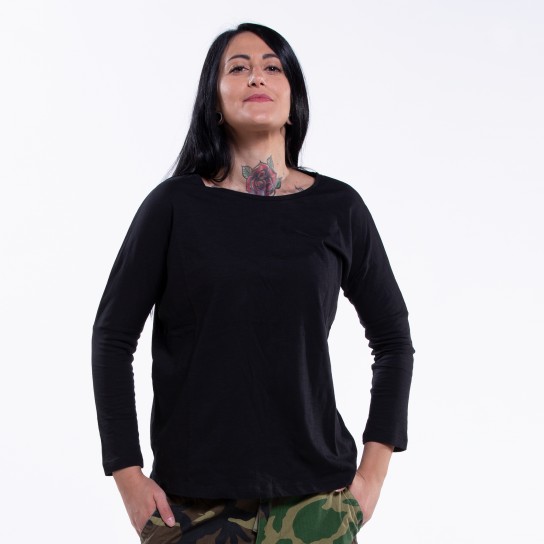 Woman Long Sleeves T-Shirt JOIN Drop Blend 120 Regular Gsm CLOTHES® Slub Heather Shoulder Mid Fit Organic Clay