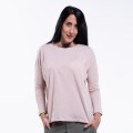 Woman Long Sleeves T-Shirt JOIN CLOTHES® Drop Shoulder 120 Gsm Organic Blend Regular Fit Soft Rose