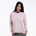 Women Long Sleeves T-Shirt JOIN CLOTHES® Drop Shoulder 120 Gsm Organic Blend Regular Fit Soft Rose
