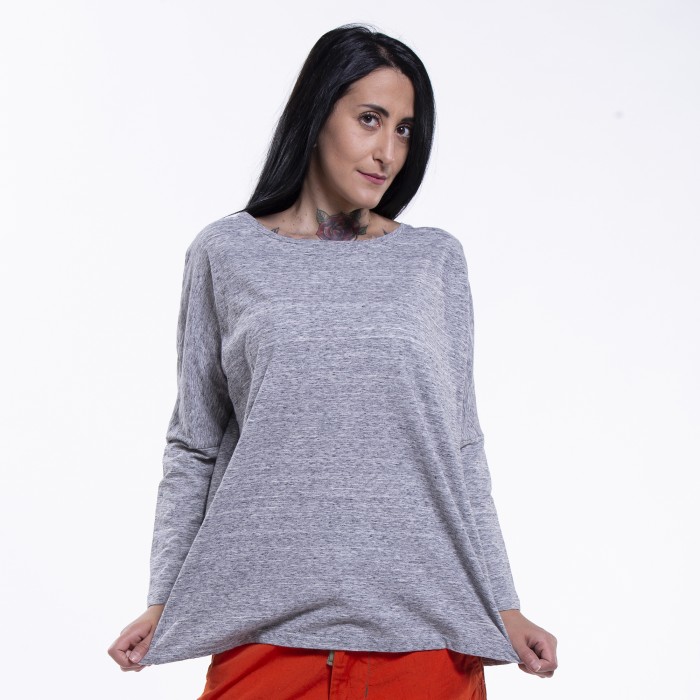 Long Sleeves Heather Shoulder Clay 120 Regular Drop T-Shirt Woman Slub Organic Gsm Fit CLOTHES® Blend JOIN Mid