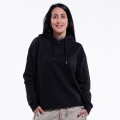 Pullover Hoodie JOIN CLOTHES® Crop 300 Gsm Organic Cotton Blend Regular Fit Stretch Limo Black