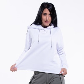 Pullover Hoodie JOIN CLOTHES® Crop 300 Gsm Organic Cotton Blend Regular Fit White