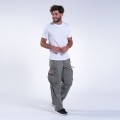 Cargo Pants MOLECULE® 45019 Canvas Zipper Cap Pockets Loose Fit Khaki
