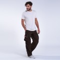 Cargo Pants MOLECULE® 45019 Canvas Zipper Cap Pockets Loose Fit Brown