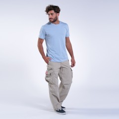 Cargo Pants MOLECULE® 45019 Canvas Zipper Cap Pockets Loose Fit Camo Green