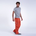 Cargo Pants MOLECULE® 45019 Canvas Zipper Cap Pockets Loose Fit Orange
