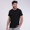 Unisex Short Sleeves T-shirt MOLECULE® 1100 Round Neck Cotton 150 Gsm Regular Fit Black