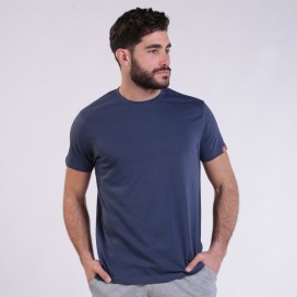 Unisex Short Sleeves T-shirt MOLECULE® 1100 Round Neck Cotton 150 Gsm Regular Fit Indigo