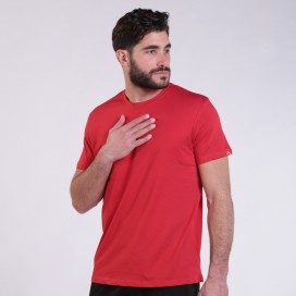 Unisex Short Sleeves T-shirt MOLECULE® 1100 Round Neck Cotton 150 Gsm Regular Fit Red