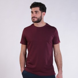 Unisex Short Sleeves T-shirt MOLECULE® 1100 Round Neck Cotton 150 Gsm Regular Fit Burgundy