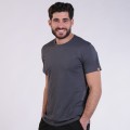 Unisex Short Sleeves T-shirt MOLECULE® 1100 Round Neck Cotton 150 Gsm Regular Fit Dark Grey