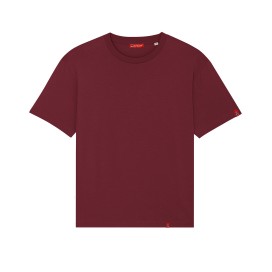 Unisex Short Sleeves T-Shirt MOLECULE® 759 Fuzer 180 Gsm Organic Cotton Loose Fit Burgundy