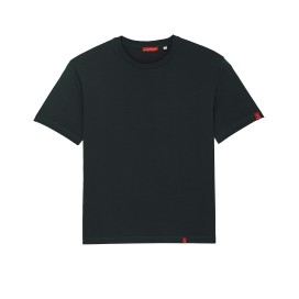 Unisex Short Sleeves T-Shirt MOLECULE® 759 Fuzer 180 gsm Organic Cotton Loose Fit Black
