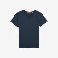 Unisex Short Sleeves T-shirt MOLECULE® 2045 Relaxed V Neck Organic Cotton 155 Gsm Regular Fit Navy