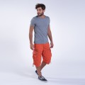 Cargo Shorts MOLECULE® Three Quarters 45056 Canvas Cap Pocket Zipper Loose Fit Orange