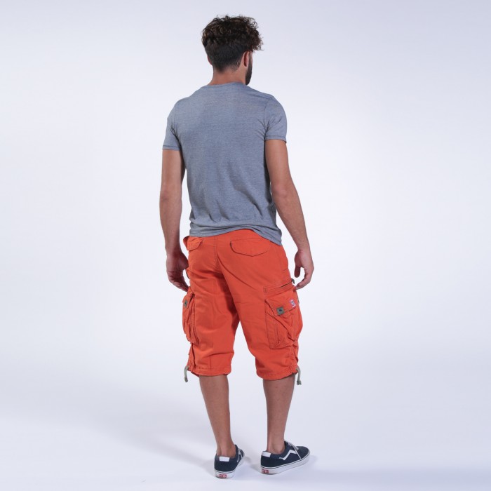 Mens orange shorts with 2024 pockets