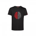 Unisex Short Sleeves T-Shirt MOLECULE® 1100 Brain Print Cotton 150 Gsm Regular Fit Black