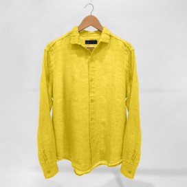 Men Shirt JOIN CLOTHES Tango Linen Gauze Regular Fit Lime