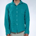 Men Shirt JOIN CLOTHES Pocket Linen Regular Fit Emerald