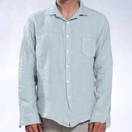Men Shirt JOIN CLOTHES Pocket Linen Regular Fit Ice