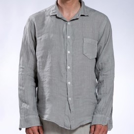 Men Shirt JOIN CLOTHES Pocket Linen Regular Fit Light Grey