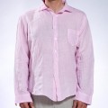 Men Shirt JOIN CLOTHES Pocket Linen Regular Fit Pink