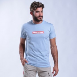 Unisex Short Sleeves T-shirt MOLECULE® 43045 Red Label Print Organic Cotton 150 Gsm Regular Fit Blue Fog