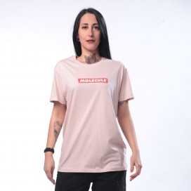 Unisex Short Sleeves T-shirt MOLECULE® 43045 Red Label Print Organic Cotton 150 Gsm Regular Fit Soft Rose